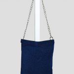 Indoor shoot of blue cotton fabric bag